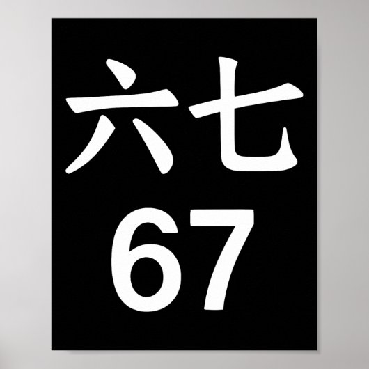 Poster 67 Meme en chinois drôle 67 Meme (Devant)