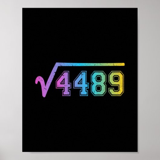 Poster 67 Meme Fun Square Root 4489 Teen Six Seven Math T (Devant)