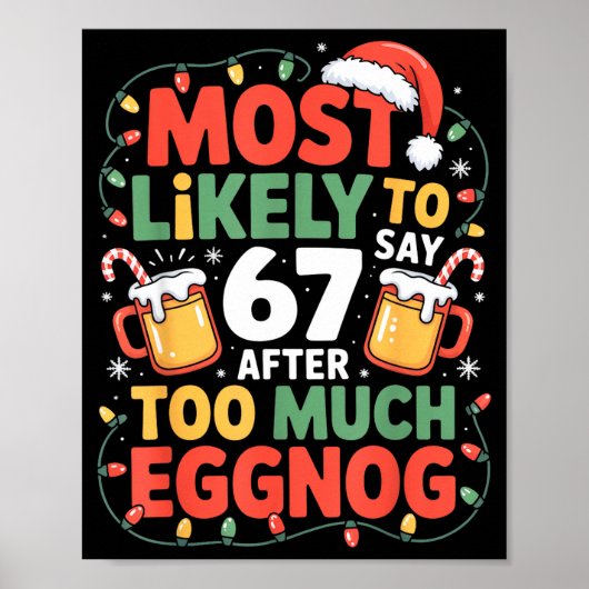 Poster 67 Meme Funny Christmas Meme Design Most Likely To (Devant)