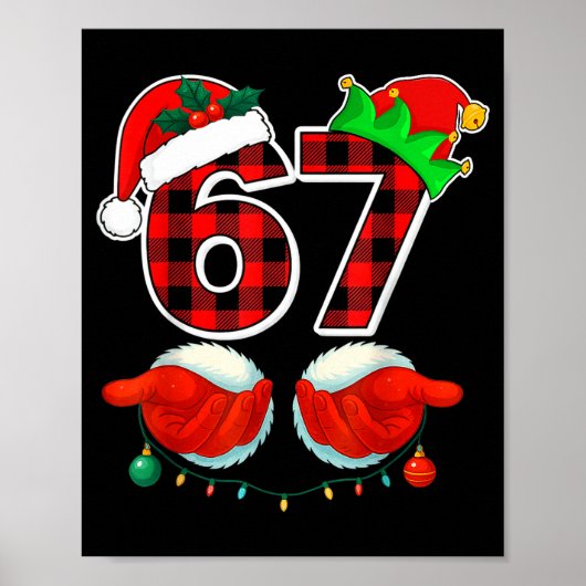 Poster 67 Meme Funny Christmas Red Plaid Xmas Pajamas Sla (Devant)