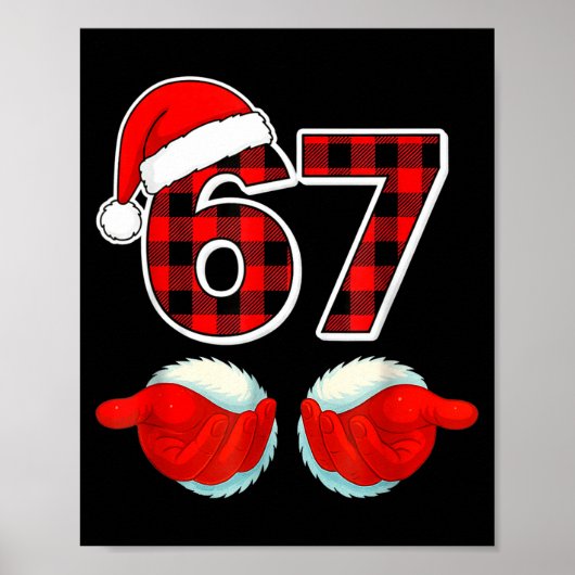Poster 67 Meme Funny Christmas Red Plaid Xmas Pajamas Sla (Devant)