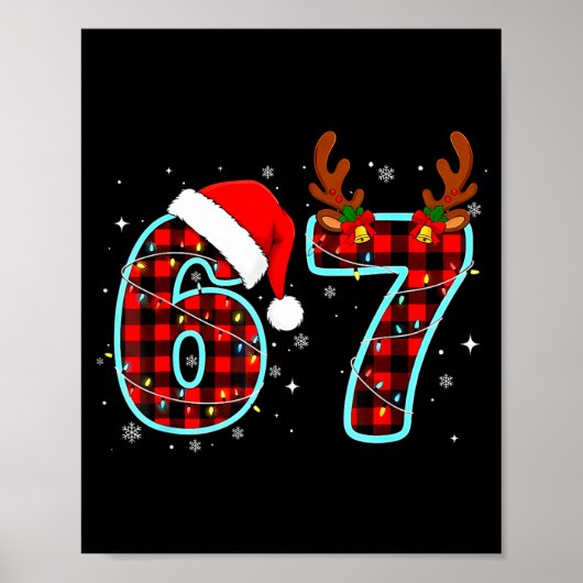 Poster 67 Meme Funny Christmas Red Plaid Xmas Pajamas Sla (Devant)