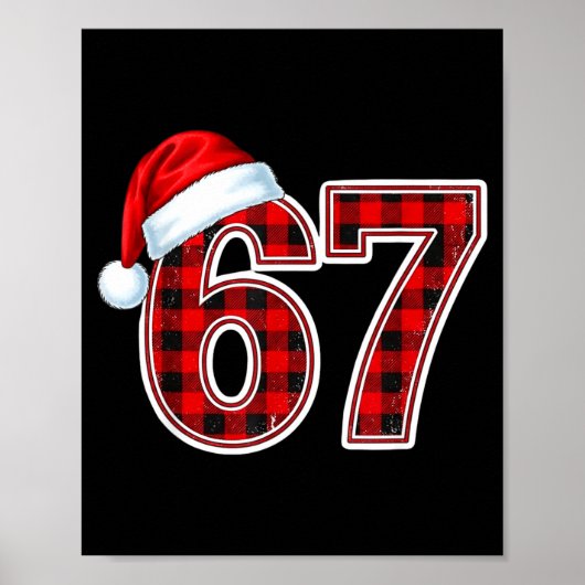 Poster 67 Meme Funny Christmas Red Plaid Xmas Pajamas Tee (Devant)
