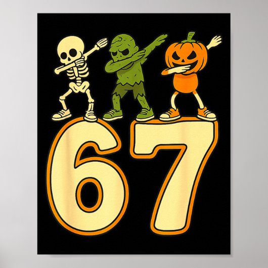 Poster 67 Meme Funny Halloween Numbers Six Seven Men Wome (Devant)