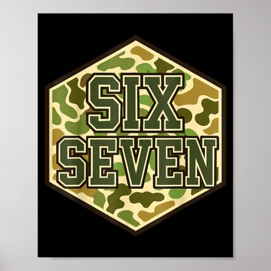 Poster 67 Meme Funny Six Seven Camo 6 7 Brainrot Gen Z Ki (Devant)