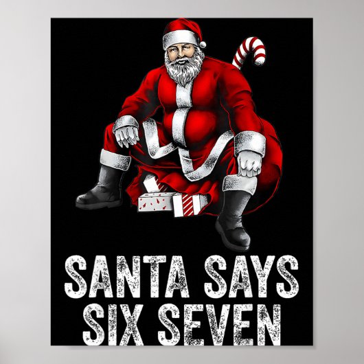 Poster 67 Meme Funny Six Seven Christmas 6-7 Meme Santa 6 (Devant)
