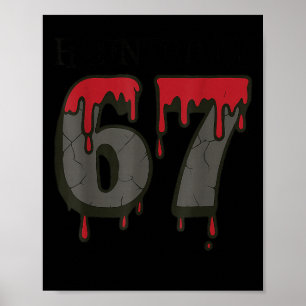 Poster 67 Meme Halloween Hanté Soky - Six Seven Gen Alp