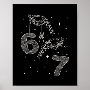 Poster 67 Meme Main de squelette drôle Halloween Six Sept