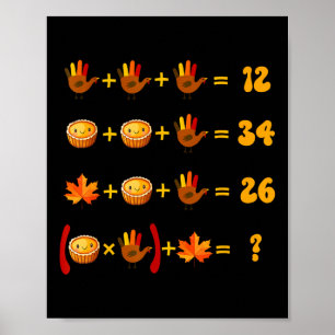 Poster 67 Meme Math Thanksgiving Casse-tête logique