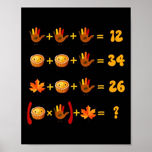 Poster 67 Meme Math Thanksgiving Logic Puzzle  (Devant)