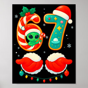 Poster 67 Meme Noël Drôle Alien Père Noël Six Sept Xmas