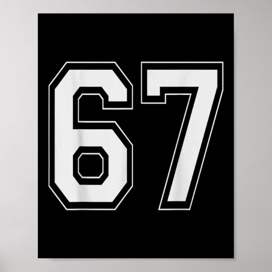 Poster 67 Meme Numéro Six Sept Argot Gen Alpha 6 7 (Devant)