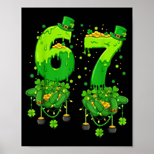 Poster 67 Meme Shamrocks Six Seven Shamrocks 6-7 St Patri (Devant)