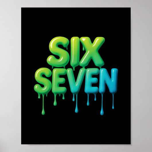 Poster 67 Meme Six Seven 6-7 Blague drôle d'Internet Vira (Devant)