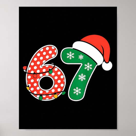 Poster 67 Meme Six Seven Drôle de Noël 6 7 Meme Hommes Fe (Devant)