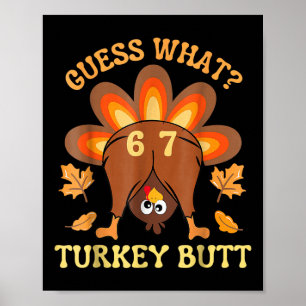 Poster 67 Meme Six Seven Drôle de Thanksgiving Devinez qu