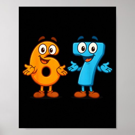 Poster 67 Meme Six Seven Enfants Blocs de Numéros Prof de (Devant)
