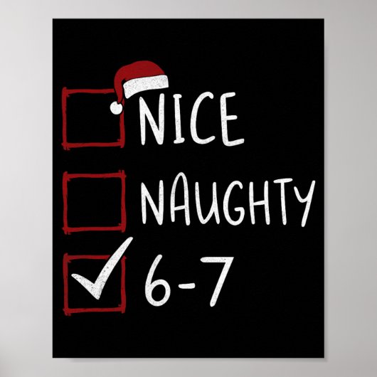 Poster 67 Meme Six Seven Hommes Garçons Noël 6-7 Meme Sym (Devant)