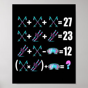 Poster 67 Mème Ski Crème Glacée Goutte Avec Skis Bâtons S