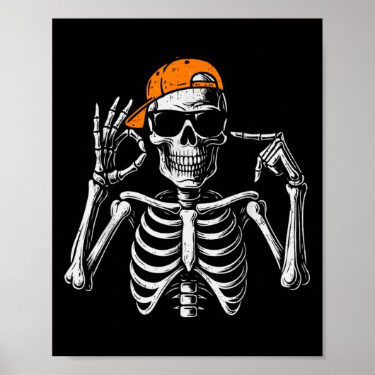 Poster 67 Meme Squelette Halloween Drôle Six Sept Tendanc (Devant)