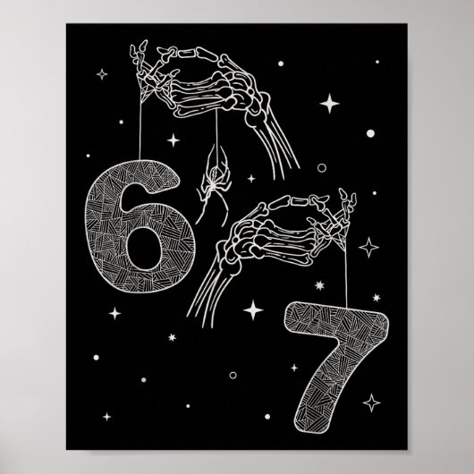 Poster 67 Meme Squelette Main Drôle Halloween Six Sept Te (Devant)