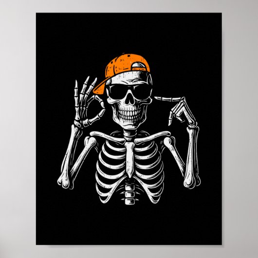 Poster 67 Meme Trendy Skeleton Halloween Funny Six Seven (Devant)