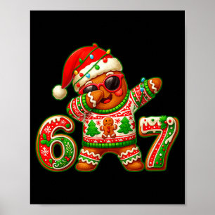 Poster 67 Noël 6 7 Mème Bonhomme en pain d'épice Pyjama d