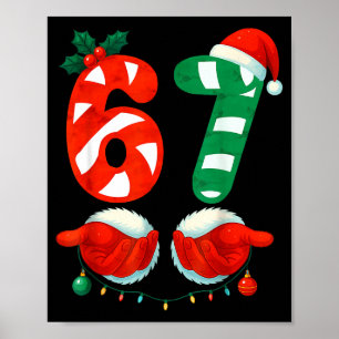 Poster 67 Noël 6 7 Meme Mignon Canne à Sucre 67 Meme Xmas