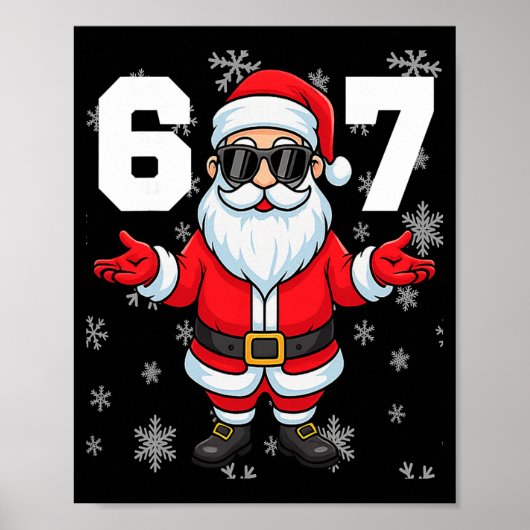 Poster 67 Noël 6 7 Mème Pyjama 67 Bruh Argot  (Devant)
