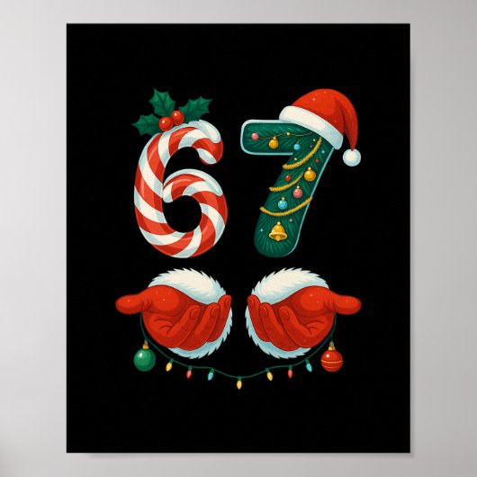 Poster 67 Noël 6 7 Mème Pyjama Fête Gen Alpha Sl (Devant)