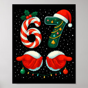 Poster 67 Noël 6 7 Mème Pyjama Fête Gen Alpha Sl