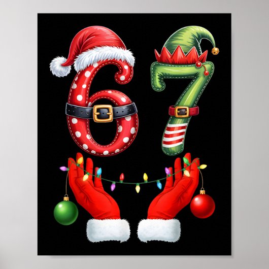 Poster 67 Noël 6 7 Mème Pyjama Fête Gen Alpha Sl (Devant)