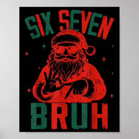 Poster 67 Noël Drôle Six Sept Bruh Mème Brainrot Sa (Devant)