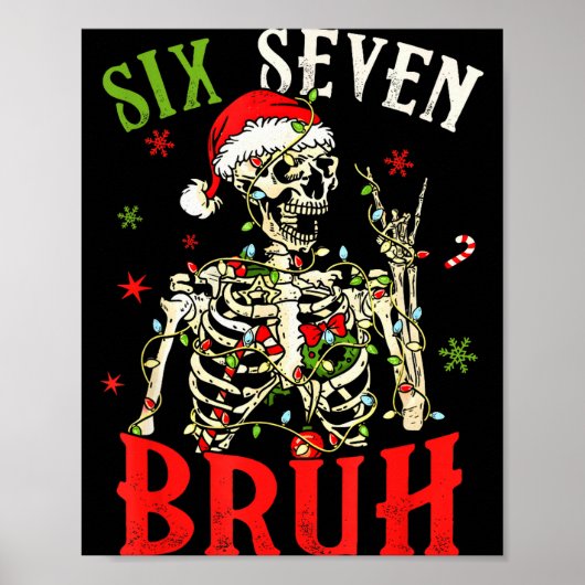 Poster 67 Noël Drôle Six Sept Bruh Mème Squelette Père No (Devant)