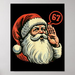 Poster 67 Noël Drôle Six Sept Mème Brainrot Père Noël C
