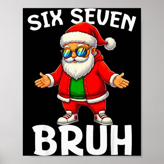 Poster 67 Noël Drôle Six Sept Mème Brainrot Père Noël K (Devant)