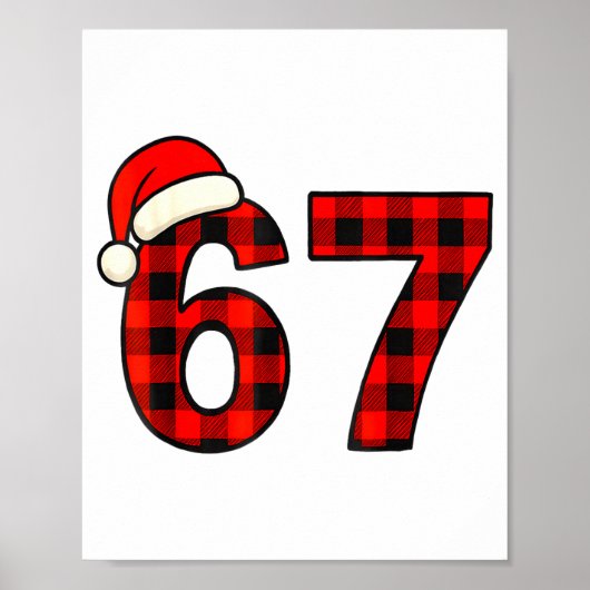 Poster 67 Noël Drôle Six Sept Mème Plaid Brainrot S (Devant)