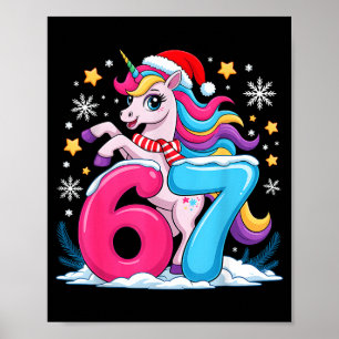 Poster 67 Noël Licorne Mignonne Six Sept Mème 6 7 Chris