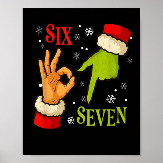 Poster 67 Noël Père Noël Vert 6 7 Mème Internet X (Devant)