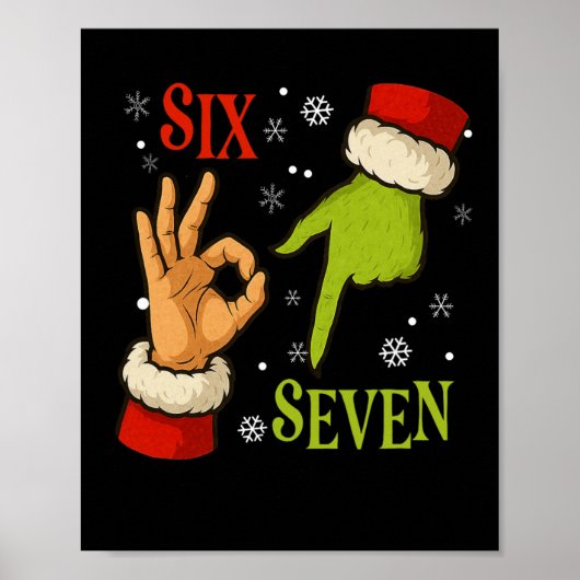 Poster 67 Noël Père Noël Vert 6 7 Mème Internet X (Devant)