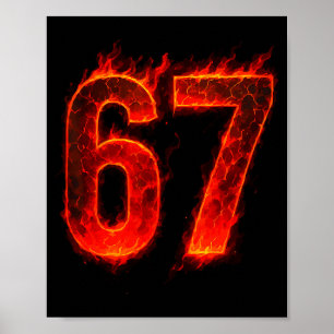 Poster 67 Numéro de Flamme Six Sept Mème 67 Enfant 