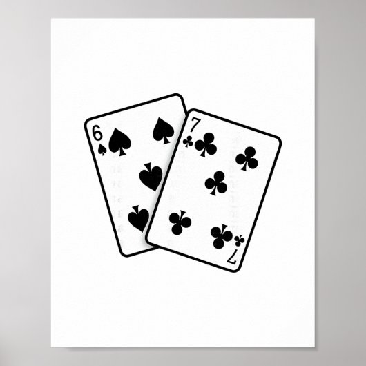Poster 67 Playing Cards Meme Funny Six Seven (Devant)