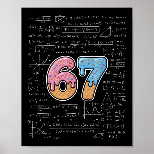 Poster 67 Prof de maths Mathématiques 67e Numéro Glace (Devant)