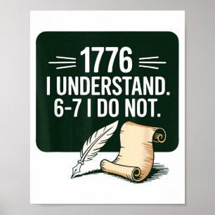 Poster 67 Professeur d'études sociales 1776 Je comprends