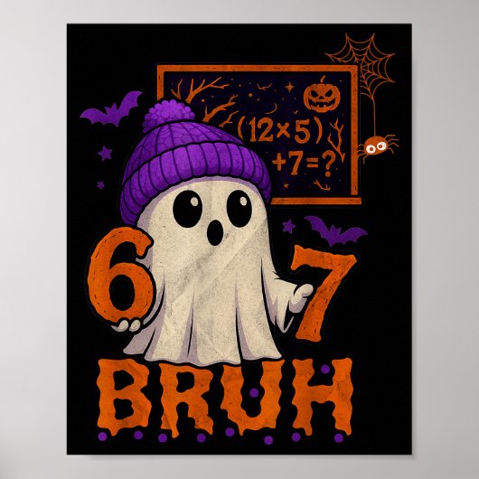 Poster 67 Professeur Halloween Fantôme Six Sept Mème Équa (Devant)