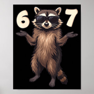 Poster 67 Raton laveur 6-7 Mains Se Drôle Gen Alpha Enfan
