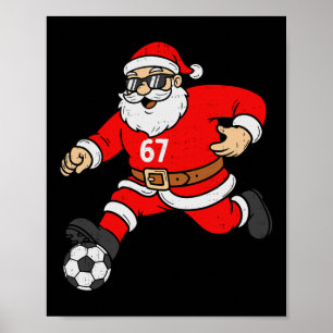 Poster 67 Santa Foot Six Sept Mème Noël Sport Hommes