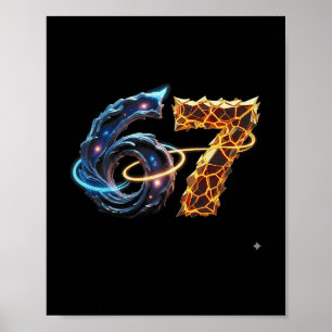Poster 67 Six Seven 6 7 Conception de Mème Drôle 6 7 4