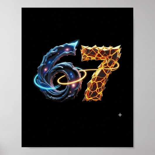 Poster 67 Six Seven 6 7 Conception de Mème Drôle 6 7 4 (Devant)