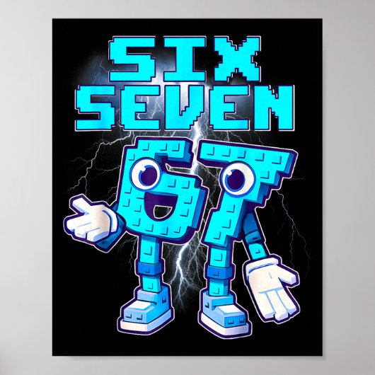 Poster 67 Six Seven 6-7 Drôle d'Italien Brainrot Meme Enf (Devant)